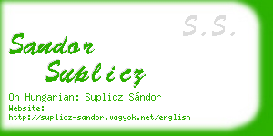 sandor suplicz business card
